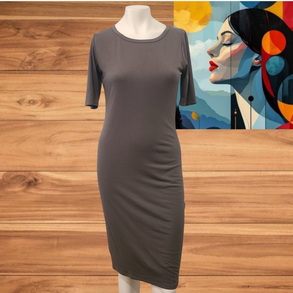 LuLaRoe Charcoal Midi‎ Dress